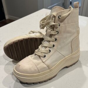 MIA Beige Lace-Up Boots